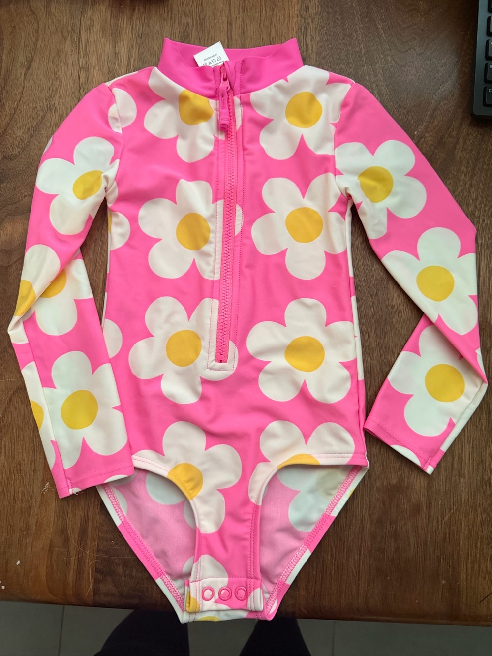 Gymboree Pink Daisy Long-Sleeve One-Piece Swimsuit